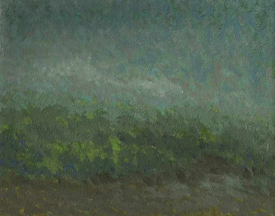 Vibrant forest landscape with swirling brushstrokes by Craig Witte