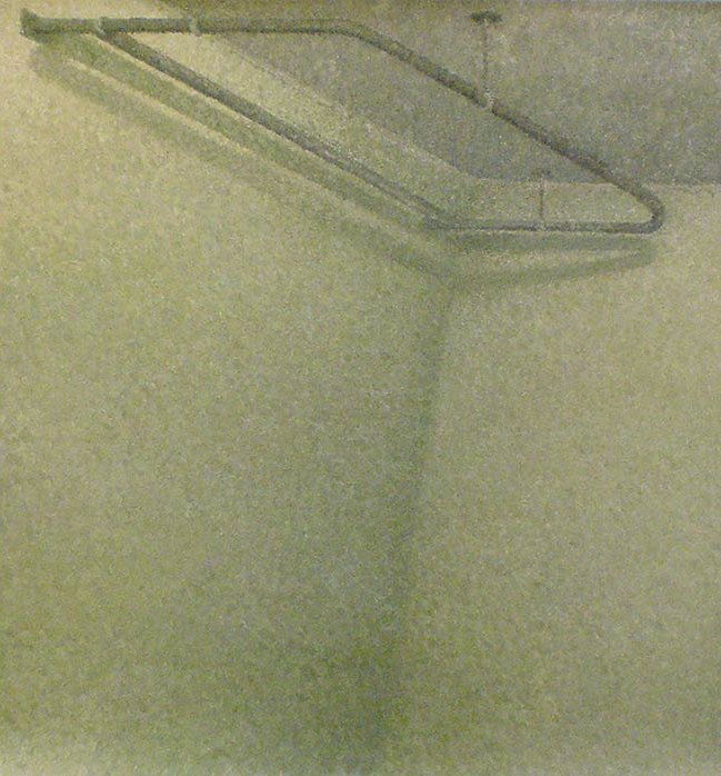Painting by Craig Witte illustrating ephemeral light shapes in a small domestic space.