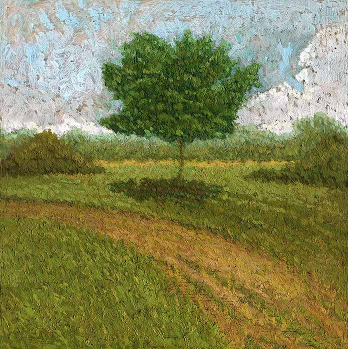 Energetic depiction of trees and sky in motion by Craig Witte