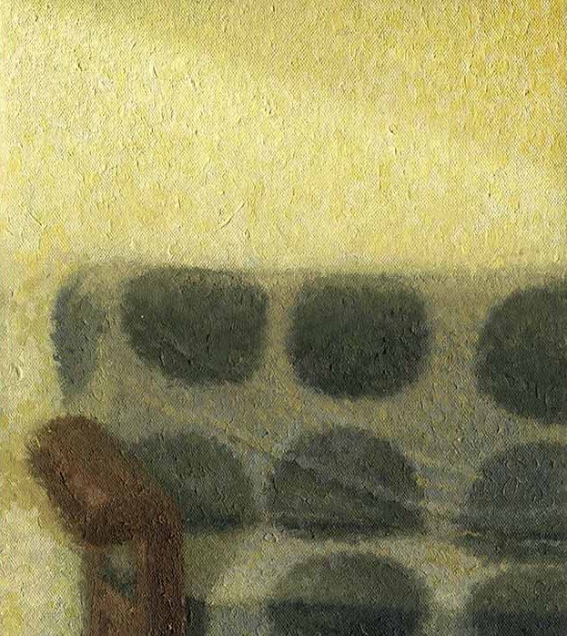 Atmospheric painting by Craig Witte portraying a fleeting moment of light in a quiet room.
