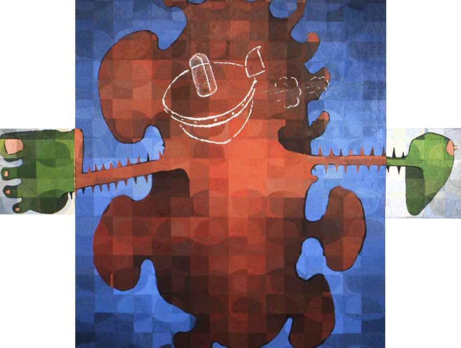 Dynamic abstract painting by Craig Witte inspired by surrealism and visual rhythm.