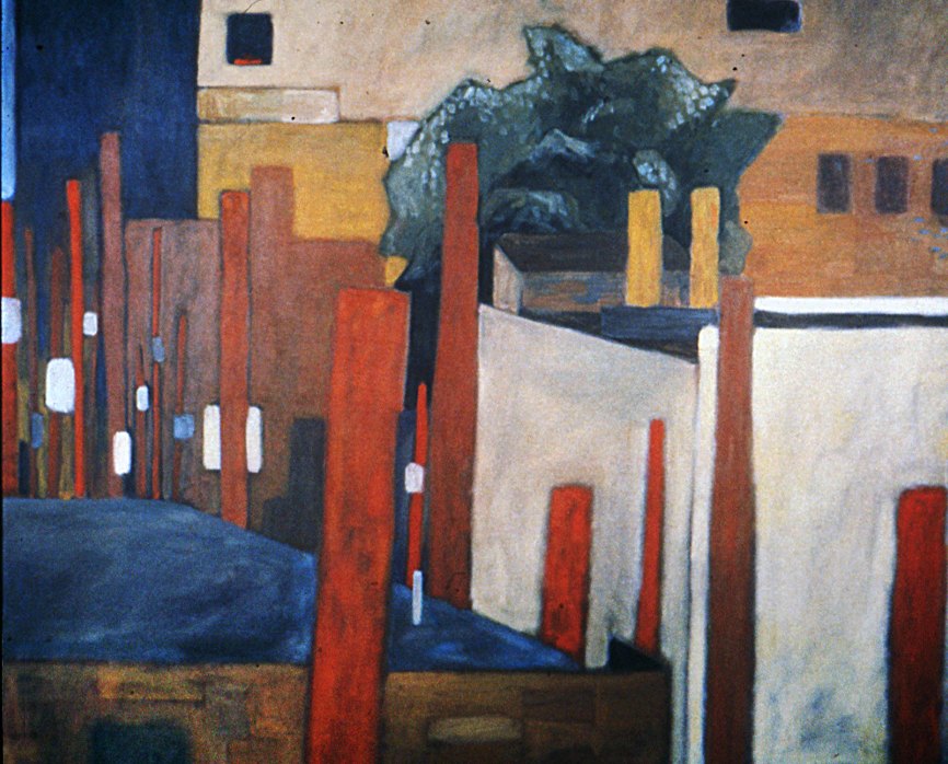 Abstract painting by Craig Witte from his formative years with dynamic texture and tone.