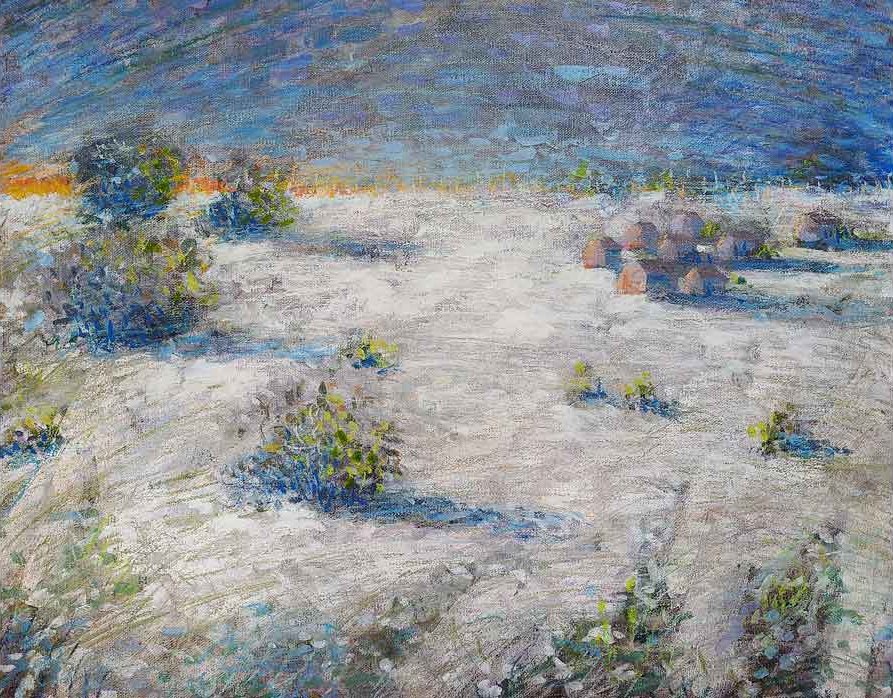 Craig Witte’s painting of a forest clearing with vibrant movement