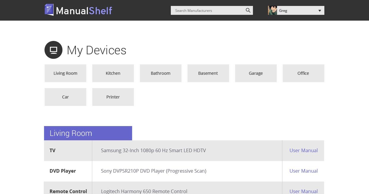 Need a Manual? Try the ManualShelf Website, website design by Craig Witte, 4 of 9