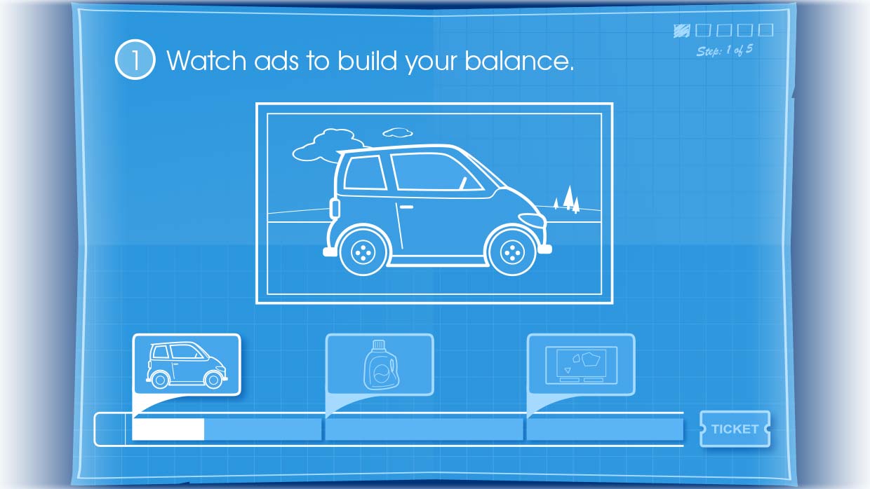 HitBliss: Welcome Tutorial, desktop app design by Craig Witte, 1 of 7