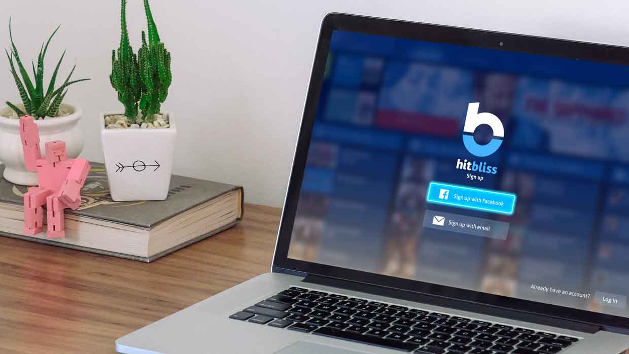 HitBliss: Sign Up, desktop app design by Craig Witte, 1 of 4