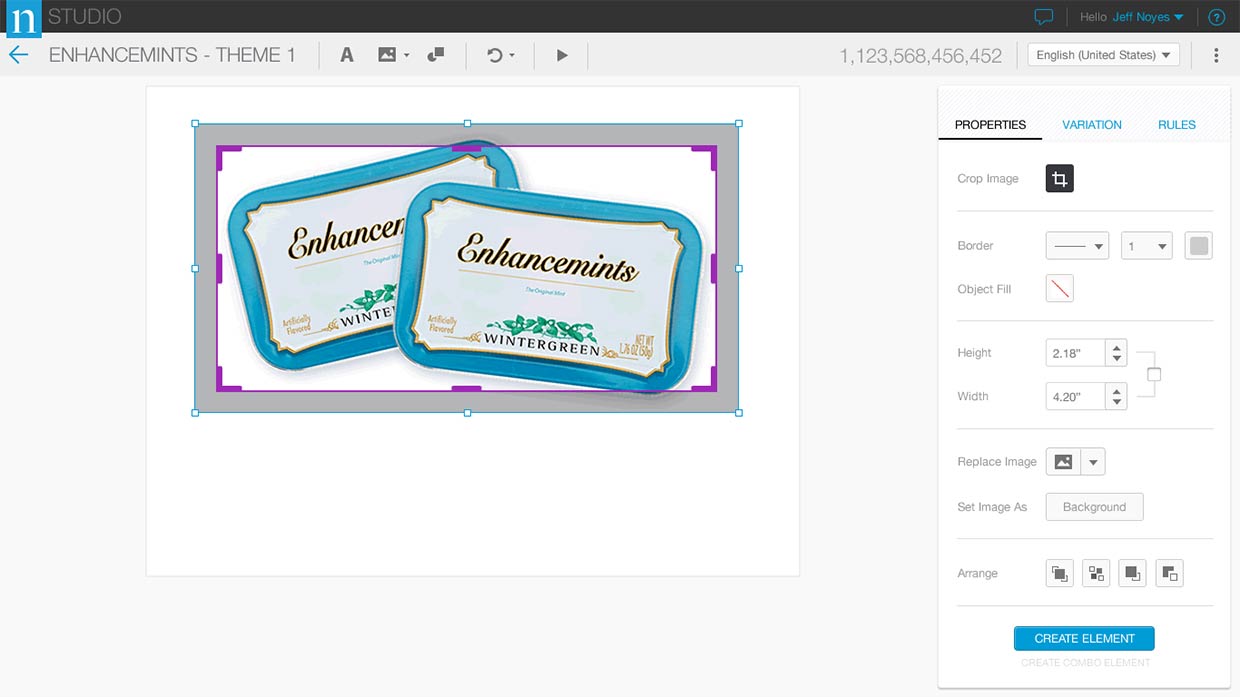 Concept Design Editor, web app UX design by Craig Witte, 3 of 7