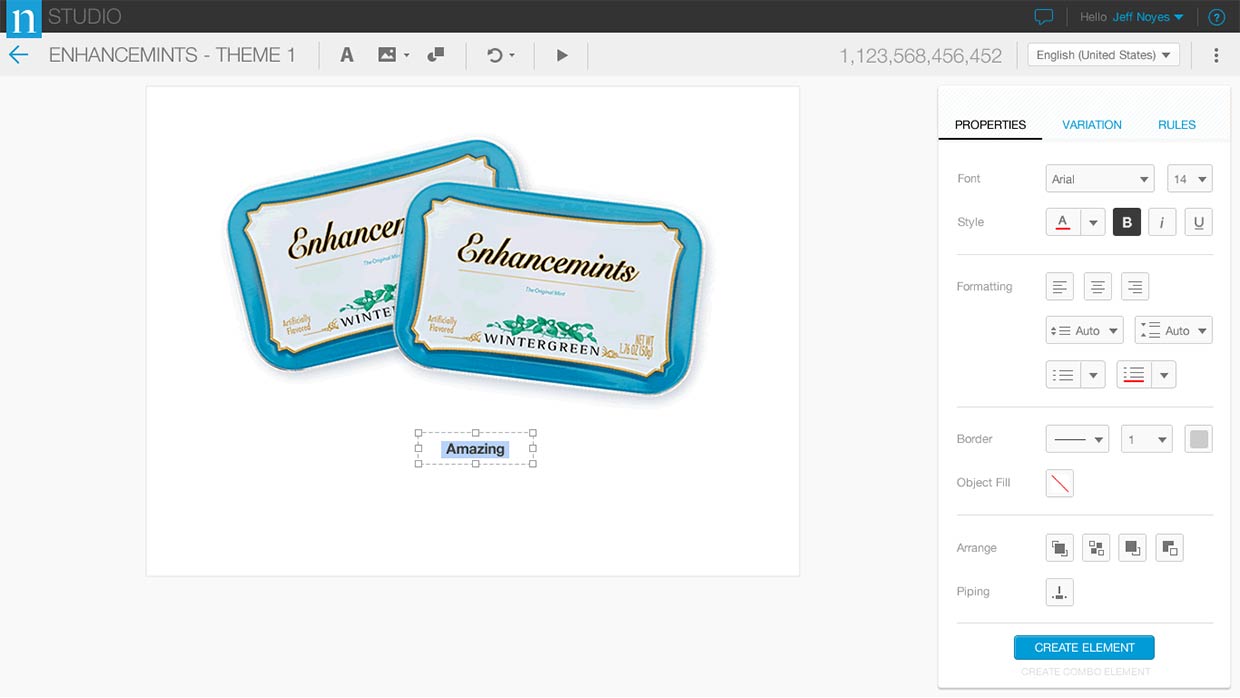 Concept Design Editor, web app UX design by Craig Witte, 4 of 7