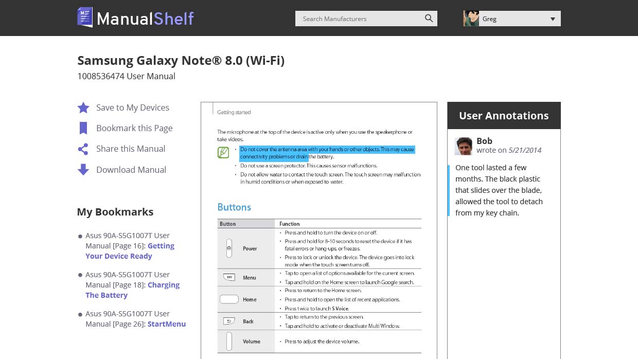 Need a Manual? Try the ManualShelf Website, website design by Craig Witte, 7 of 9